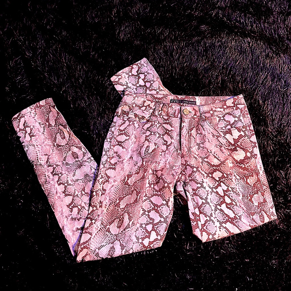ZARA SNAKE PRINT PANTS